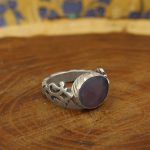 انگشتر عقیق کبود یمنی نقره مردانه دست ساز طرح هادی + حرز امام جواد (ع) - Image 3