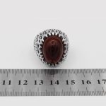 انگشتر عقیق سلیمانی نقره مردانه طرح خراسان - Image 5