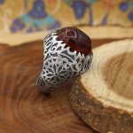 انگشتر عقیق سلیمانی نقره مردانه طرح خراسان - Image 3