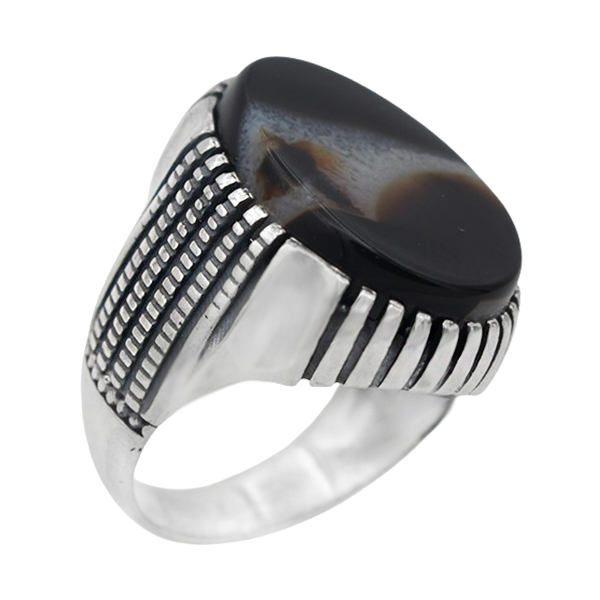 4-1-1761solomon-agate-sina-man-ring (1) انگشتر عقیق سلیمانی مردانه نقره