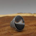 انگشتر عقیق سلیمانی نقره مردانه طرح سینا - Image 3