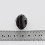 انگشتر عقیق سلیمانی نقره مردانه طرح سام - Image 5