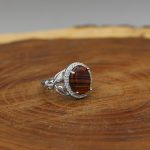 انگشتر عقیق سلیمانی نقره زنانه طرح یکتا - Image 3