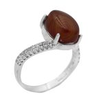 انگشتر عقیق سلیمانی نقره زنانه طرح لیلی