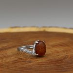 انگشتر عقیق سلیمانی نقره زنانه طرح لیلی - Image 3