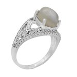 انگشتر عقیق سلیمانی نقره زنانه طرح مهناز