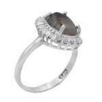 انگشتر عقیق شجر نقره زنانه طرح رها