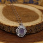 گردنبند عقیق کبود نقره زنانه طرح محدثه - Image 2