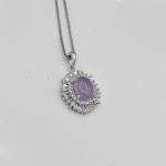 گردنبند عقیق کبود نقره زنانه طرح محدثه - Image 3