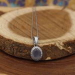 گردنبند عقیق کبود یمنی نقره زنانه طرح مهربان - Image 3