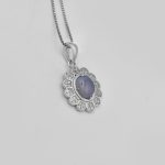 گردنبند عقیق کبود یمنی نقره زنانه طرح آذر - Image 3