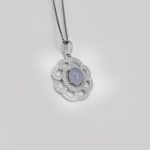 گردنبند عقیق کبود یمنی نقره زنانه طرح رویا - Image 3