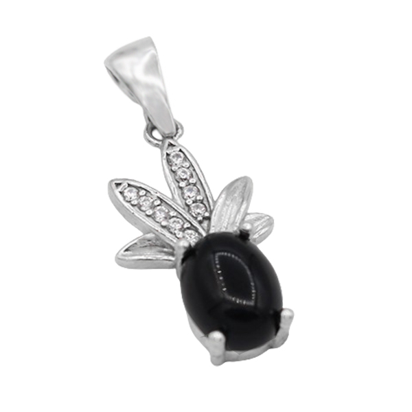 4-3-603black-agate-solmaz-necklace (1) گردنبند عقیق سیاه زنانه نقره