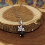 گردنبند عقیق مشکی نقره زنانه طرح سولماز - Image 2