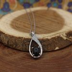 گردنبند عقیق مشکی نقره زنانه طرح ویدا - Image 2