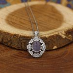 گردنبند عقیق کبود نقره زنانه طرح آتنا - Image 2