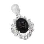 گردنبند عقیق مشکی نقره زنانه طرح شیما