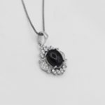 گردنبند عقیق مشکی نقره زنانه طرح شیما - Image 3