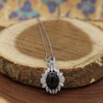 گردنبند عقیق مشکی نقره زنانه طرح آشا - Image 2