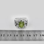 انگشتر زبرجد الماس تراش نقره مردانه دست ساز طرح بهنام - Image 4