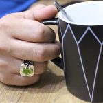 انگشتر زبرجد الماس تراش نقره مردانه دست ساز طرح بهنام - Image 5