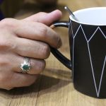 انگشتر زمرد الماس تراش نقره مردانه دست ساز طرح داریوش - Image 5