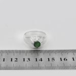 انگشتر زمرد الماس تراش نقره مردانه دست ساز طرح عطا - Image 5