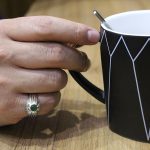 انگشتر زمرد الماس تراش نقره مردانه دست ساز طرح عطا - Image 4