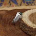 انگشتر زمرد الماس تراش نقره مردانه دست ساز طرح عطا - Image 3