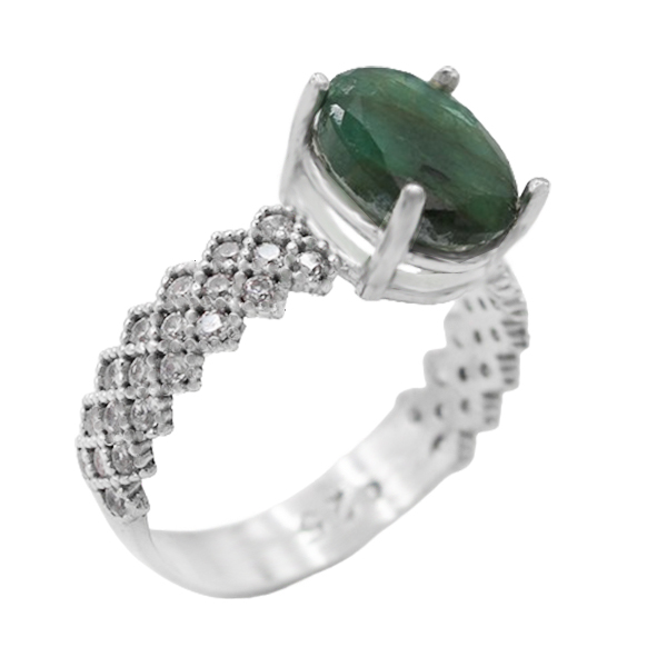 6-1-207arezo-emraled-woman-ring (1) انگشتر زمرد زنانه نقره ساده