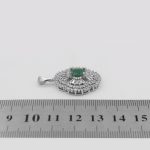 گردنبند زمرد زامبیا الماس تراش نقره زنانه طرح پوران - Image 4