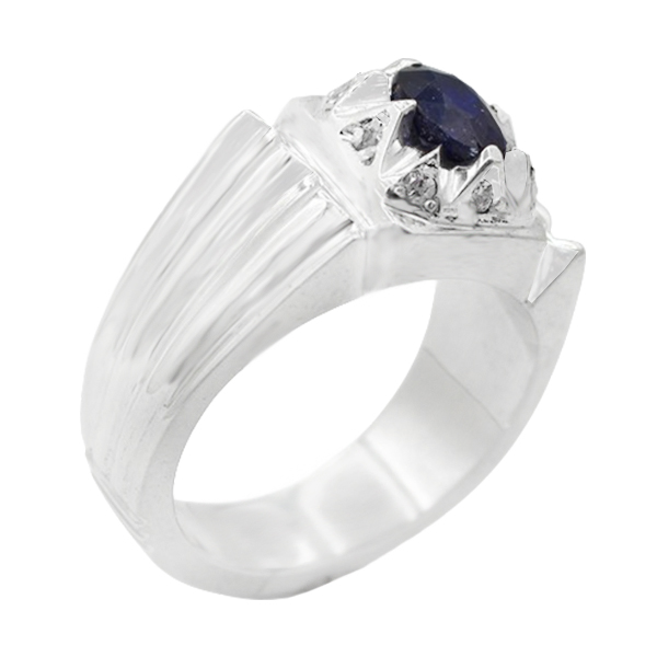 7-1-484 sapphire-kamran-man-ring(1) انگشتر یاقوت کبود مردانه نقره دست ساز صفوی