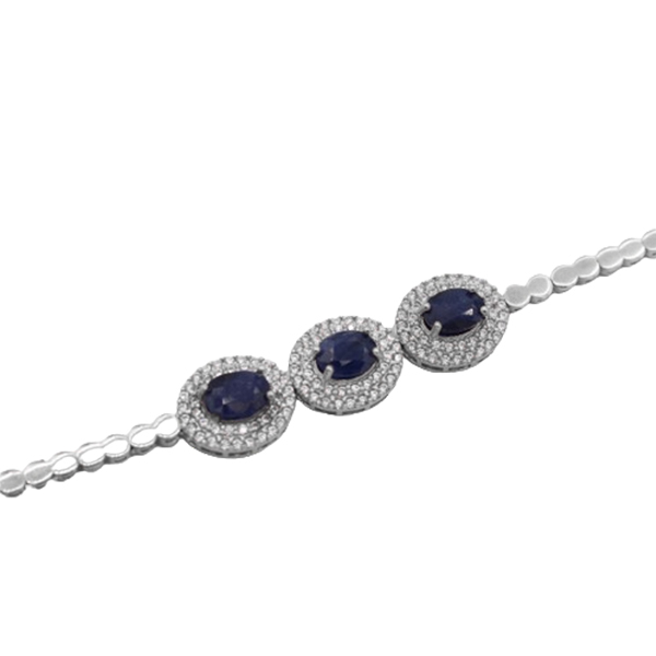 7-4-054sapphire-aneseh-bracelet (1) دستبند یاقوت کبود زنانه نقره