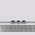 دستبند یاقوت کبود الماس تراش نقره زنانه طرح آنسه - Image 4