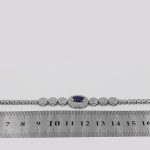 دستبند یاقوت کبود الماس تراش نقره زنانه طرح لاله - Image 4