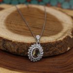 نیم ست الکساندریت الماس تراش نقره زنانه طرح تی تی - Image 2