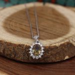 نیم ست الکساندریت الماس تراش نقره زنانه طرح غمناز - Image 3