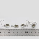 نیم ست الکساندریت الماس تراش نقره زنانه طرح غمناز - Image 5