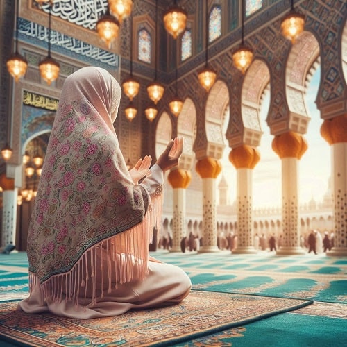 یک دختر در حال خوان ذکر یونسیه برای باز شدن بخت