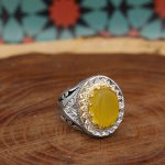 انگشتر شرف الشمس نقره مردانه دست ساز طرح هژبر + حکاکی - Image 2