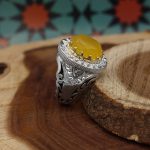 انگشتر شرف الشمس نقره مردانه دست ساز طرح هژبر + حکاکی - Image 3