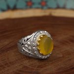 انگشتر شرف الشمس نقره مردانه دست ساز طرح سیاوش + حکاکی - Image 3