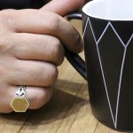 انگشتر حرز امام جواد (ع) نقره مردانه و زنانه طرح شش ضلعی کوثر + تربت امام حسین (ع) - Image 5