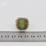 انگشتر یشم هندی نقره مردانه طرح نادر - Image 5