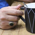 انگشتر یشم نقره مردانه طرح صابر - Image 4