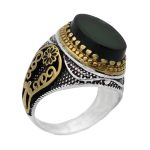 انگشتر یشم نقره مردانه طرح سپهر