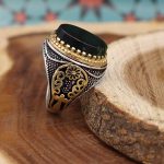 انگشتر یشم نقره مردانه طرح سپهر - Image 2