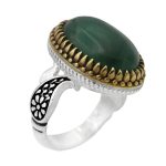 انگشتر یشم هندی نقره مردانه طرح ژوبین