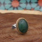 انگشتر یشم هندی نقره مردانه طرح ژوبین - Image 3