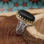 انگشتر یشم نقره مردانه طرح مسعود - Image 2